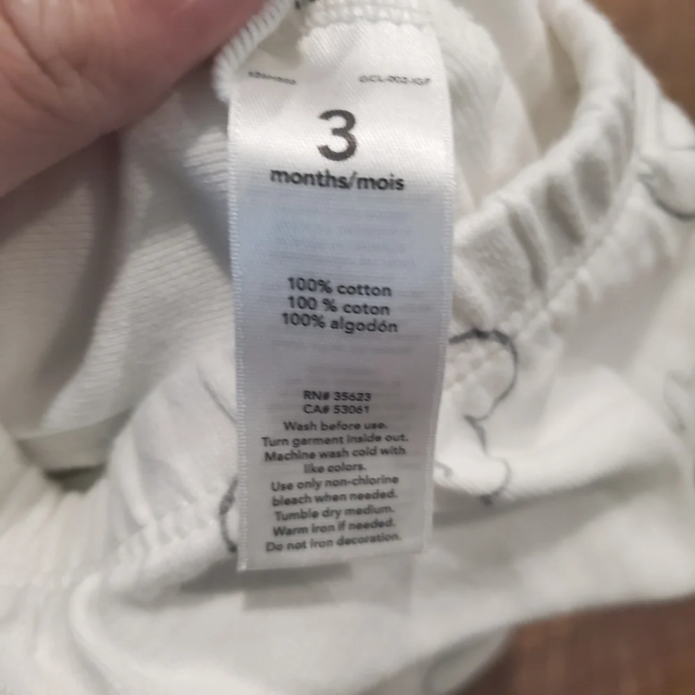 Carters Sleep Sack Sleeper Cotton Gown White Clouds Elephant Gender Neutral 0-3M